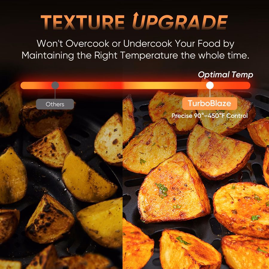 TurboBlaze™ 6,0-Quart-Luftfritteuse – Dunkelgrau