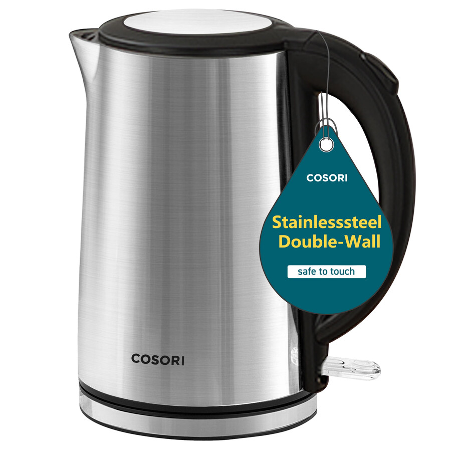 cosori 15 l doppelwandiger wasserkocher aus edelstahl